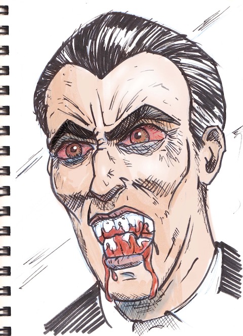 Inktober Christopher Lee Dracula