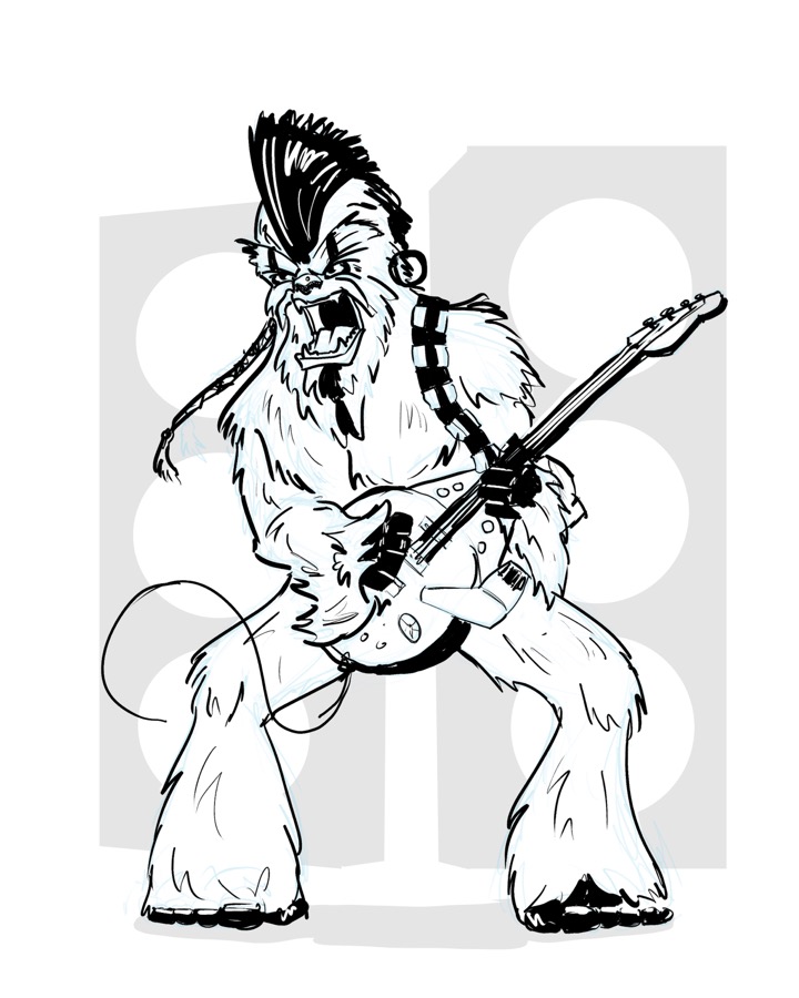 Inktober_Chewie_Stratocaster